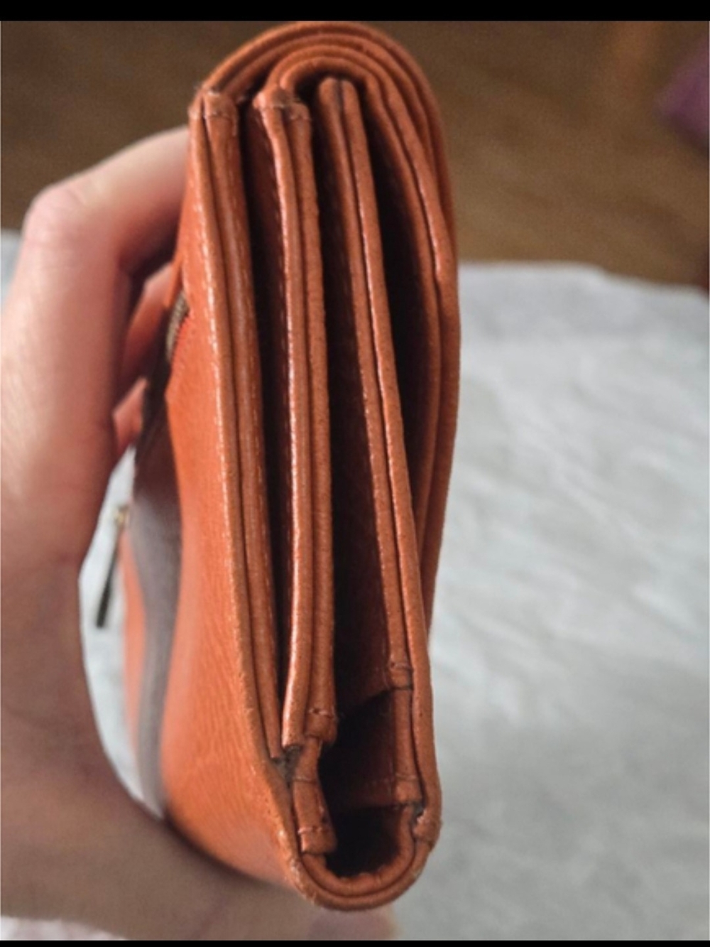 Matt & Nat Women's Tri-fold Envelope Clutch Wallet - Rust Brown/Pumpkin Spice - Picture 3 of 8